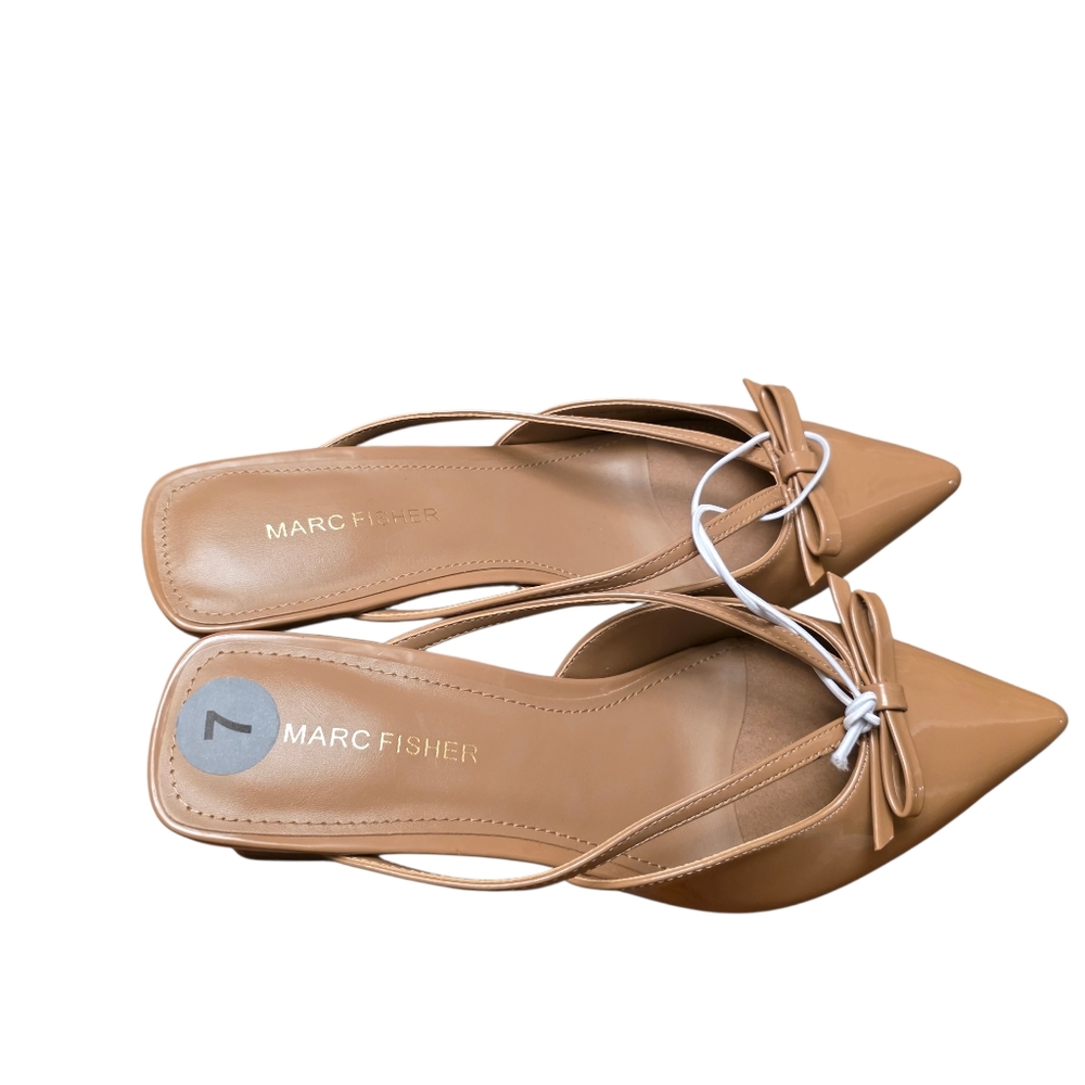 Marc Fisher Tan Women's Block Heel Mule Pumps Sizes Left 6.5, 7, 8 - Picture 8 of 11